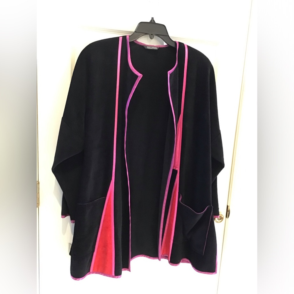 ANNIKKI KARVINEN Boho Festival Relaxed Jacket Pink and Black Flowy Lagenlook OS - Picture 4 of 15